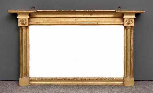 Appraisal: A th Century gilt framed overmantel mirror with overhanging cornice