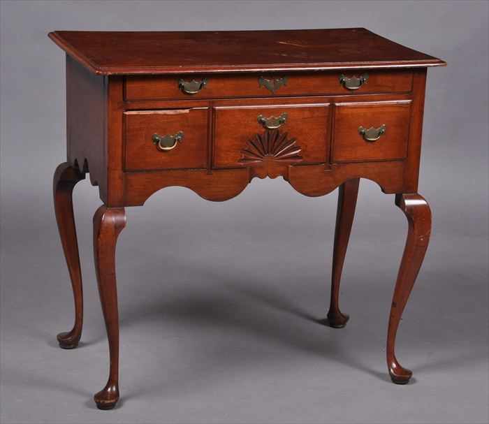 Appraisal: CONNECTICUT QUEEN ANNE CHERRY DRESSING TABLE The rectangular molded top