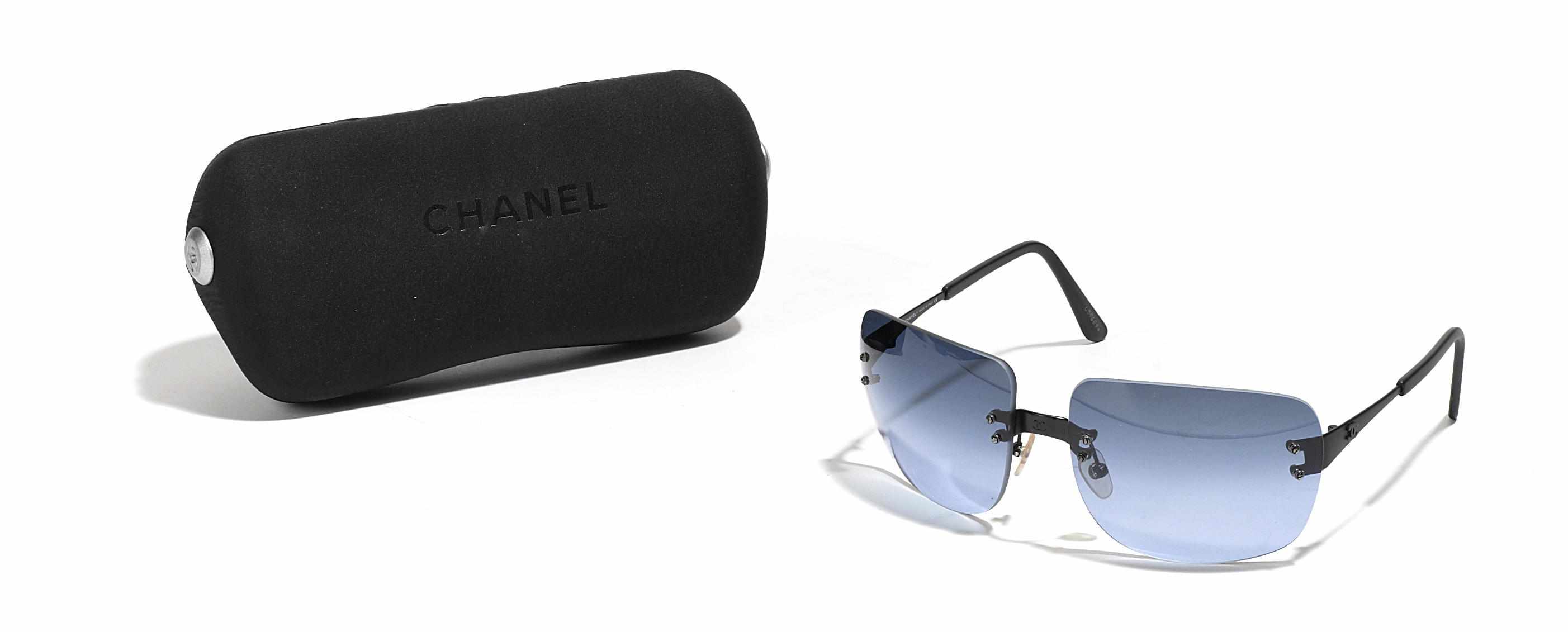 Appraisal: A pair of Chanel black sunglasses