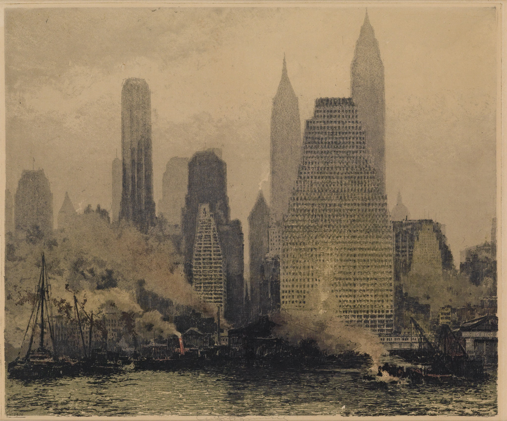 Appraisal: LUIGI KASIMIR New York Fog and Mist Color etching and