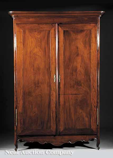 Appraisal: An Important Louisiana Carved Mahogany and Cypress Armoire late th