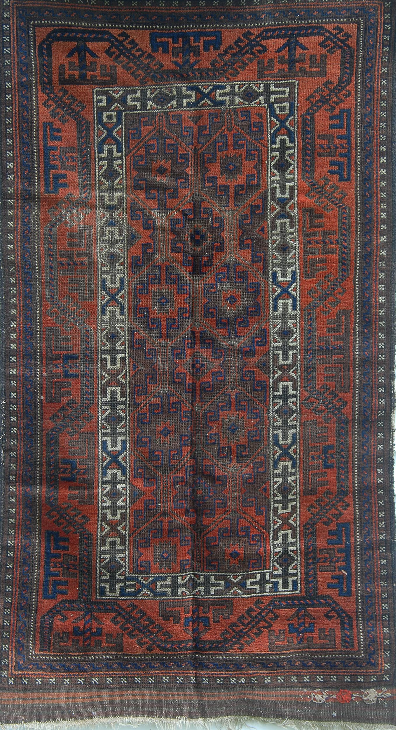 Appraisal: ORIENTAL RUG BELOUCH ' x ' Three rows of continuous