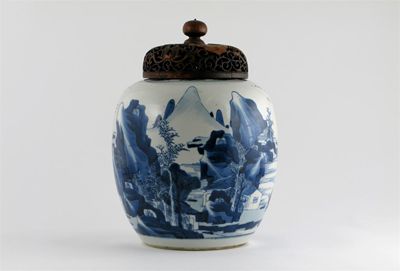 Appraisal: A Chinese blue and white vase painted with figures and