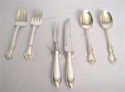 Appraisal: Assorted American sterling silver flatware Comprising two meat forks one