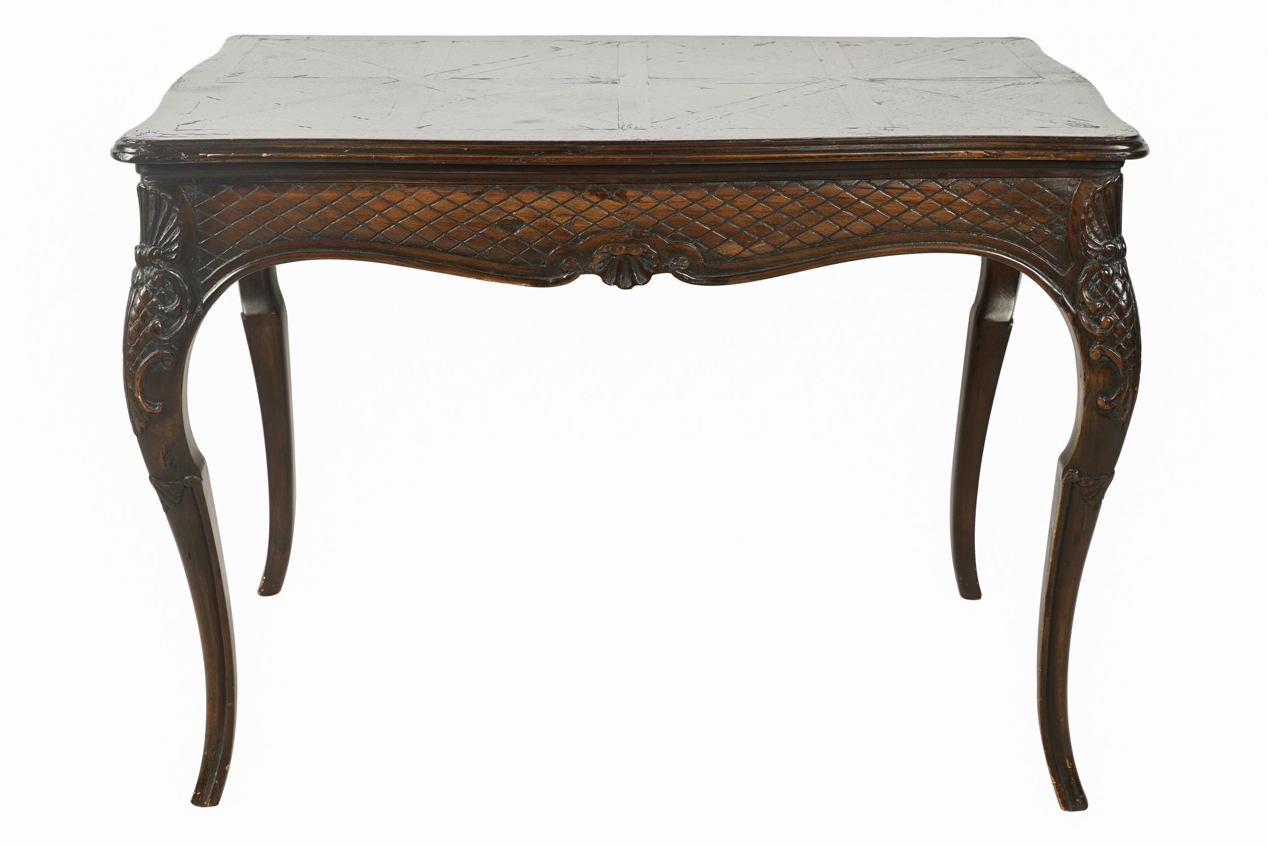 Appraisal: FRENCH PROVINCIAL PARQUETRY LAMP TABLE Provenance The Estate of Philip