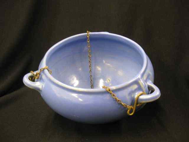 Appraisal: Roseville Early Art Pottery Hanging Planter blue malt color line