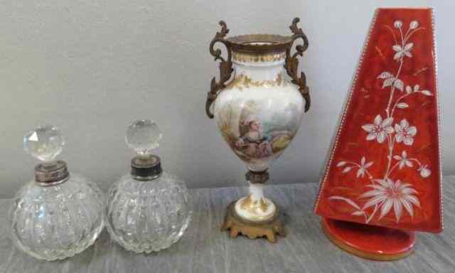 Appraisal: Lot of Items Incl Sevres Urn Perfumes Vase Sevres urn