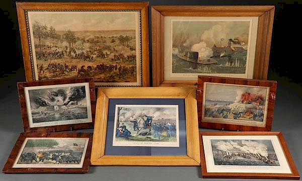 Appraisal: A GROUP OF CIVIL WAR LITHOGRAPH PRINTS A GROUP OF