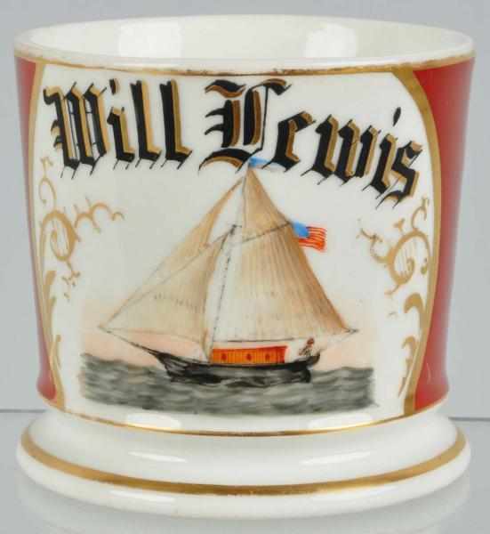 Appraisal: Sailing Sloop Shaving Mug Description Beautiful image of sailboat Condition