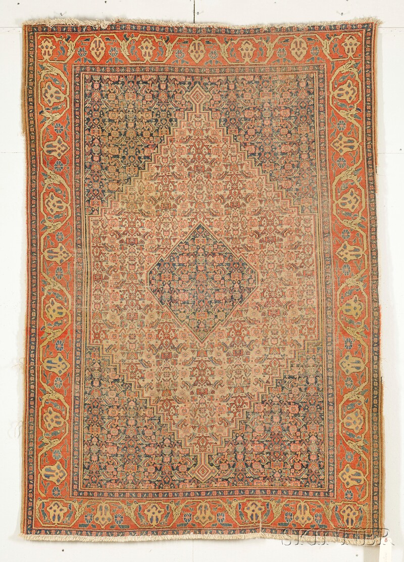 Appraisal: Senneh Rug Northwest Persia late th century areas of wear