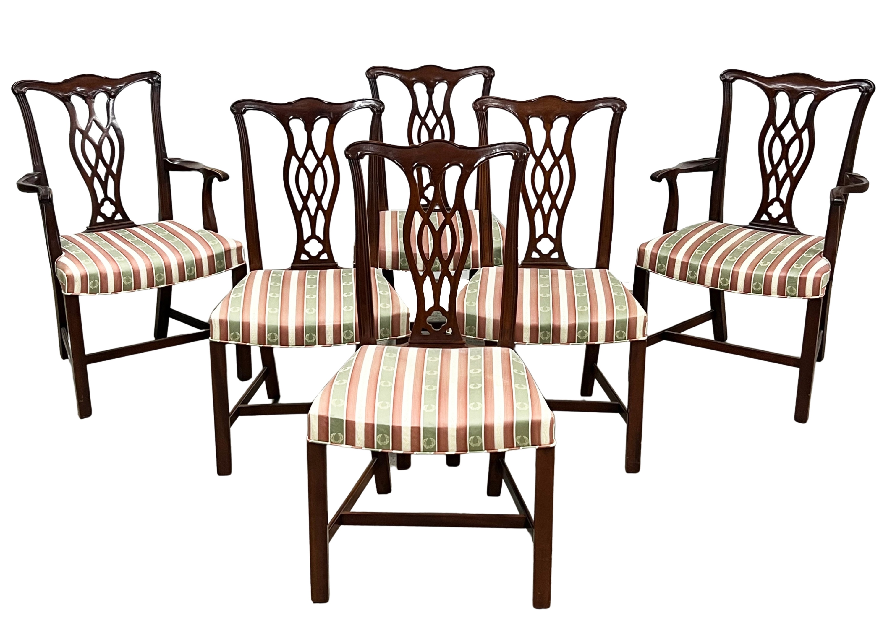 Appraisal: GROUP OF CHIPPENDALE STYLE DINING CHAIRS Group of Chippendale style