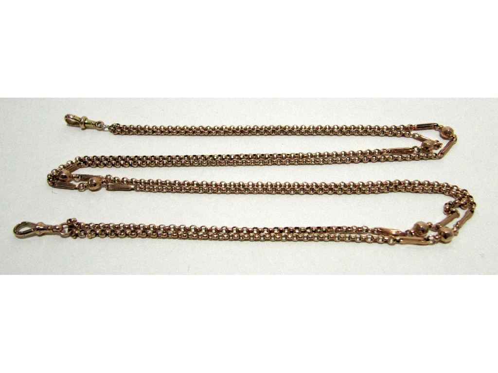 Appraisal: Victorian ct rose gold guard chain in Approx gms