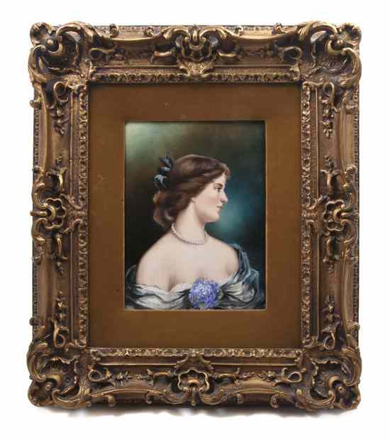 Appraisal: A Berlin K P M Porcelain Plaque depicting a lady