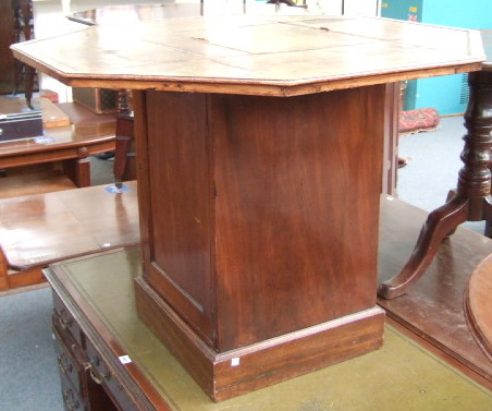 Appraisal: A th century mahogany octagonal centre table with inset gilt