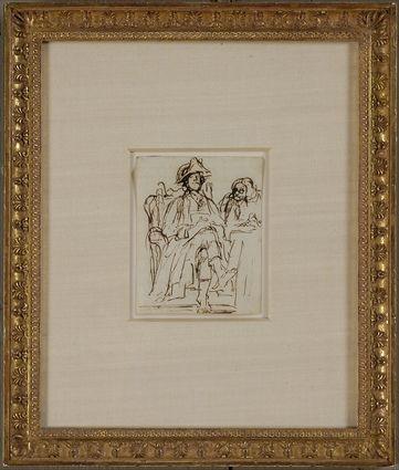 Appraisal: DAVID WILKIE - STUDY OF A SEATED MAN Pencil and