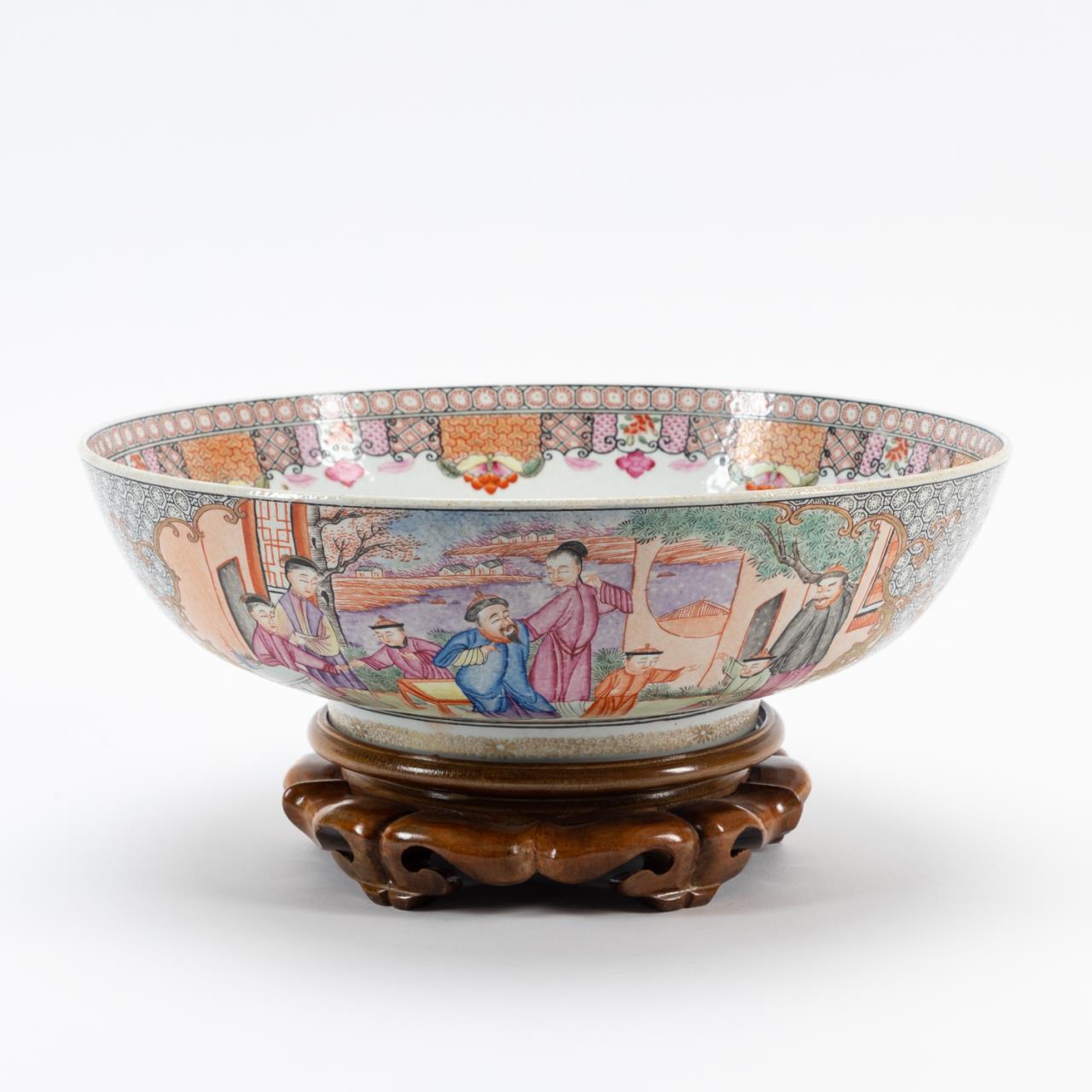 Appraisal: CHINESE FAMILLE ROSE MANDARIN CENTER BOWL Chinese Rose Mandarin palette