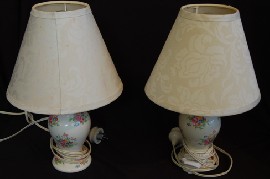 Appraisal: PAIR OF FLORAL CERAMIC LAMP BASES