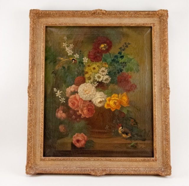 Appraisal: Carla Zanchi Still Life Oil on Canvas Flowers in a