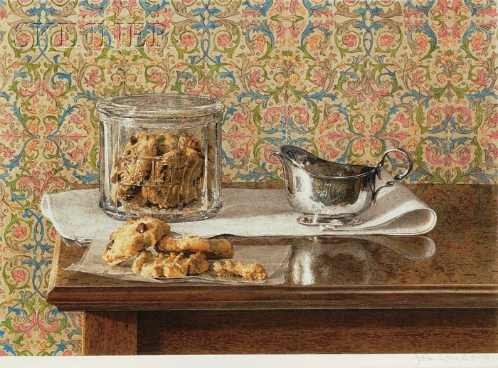 Appraisal: John Stuart Ingle American b Still Life with Cookies Signed