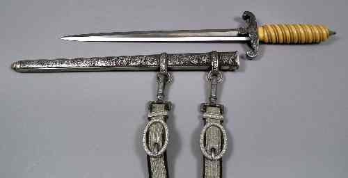 Appraisal: A German 'Nazi' Officers dress dagger and scabbard of WWII