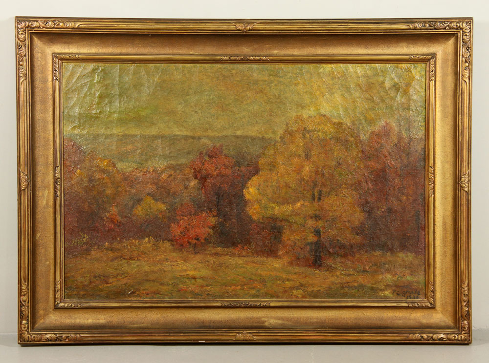 Appraisal: - Fall Landscape O C Fall landscape oil on canvas