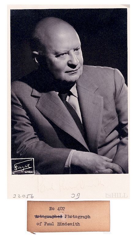 Appraisal: Paul Hindemith Composer Autographed B W Photograph Paul Hindemith German