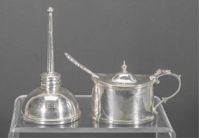 Appraisal: Sterling Tiffany Inkwell and a Chester English Sterling Mustard Pot