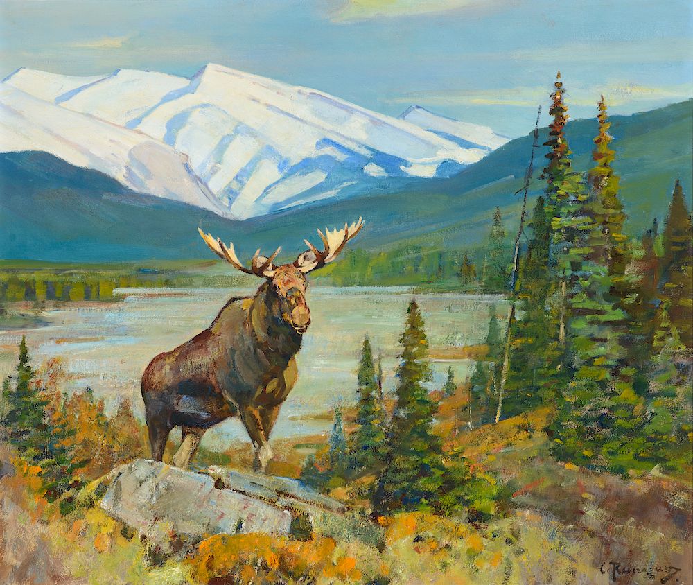 Appraisal: Carl Rungius High Country Moose Exclusive on Bidsquare CARL RUNGIUS