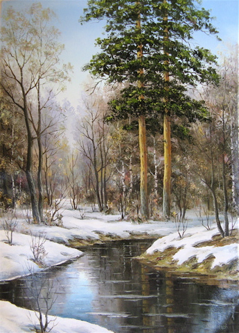 Appraisal: C A KUZNECHOV OIL ON CANVAS Russian born Winter landscape