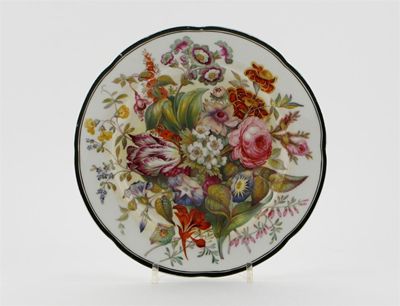 Appraisal: A fine bone china plate probably Derby painted with a