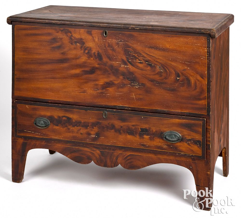 Appraisal: New England painted pine blanket chest New England painted pine