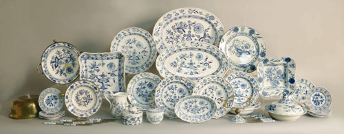 Appraisal: Porcelain Blue Onion dinner service Meissen and other makers