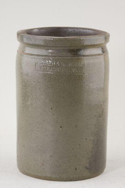 Appraisal: VA Stoneware Miller Davison Storage Jar small salt glazed storage