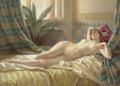 Appraisal: BALLESIO FRANCESCO Turin - Tivoli Reclining figure Watercolour on panel