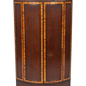 Appraisal: A George III Mahogany and Cross-banded Hanging Corner Cabinet TH