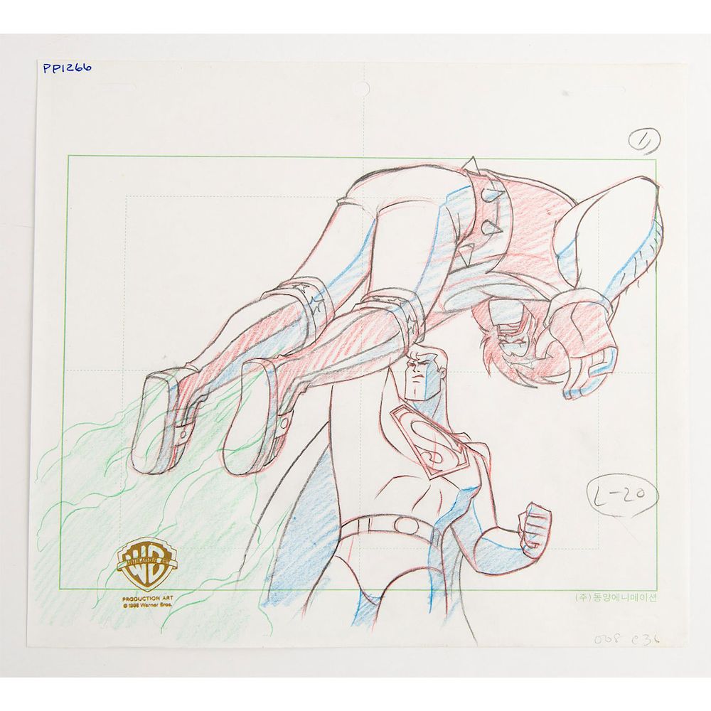 Appraisal: WARNER BROTHERS PENCIL PORTFOLIO SUPERMAN TAS Original production pencil tests