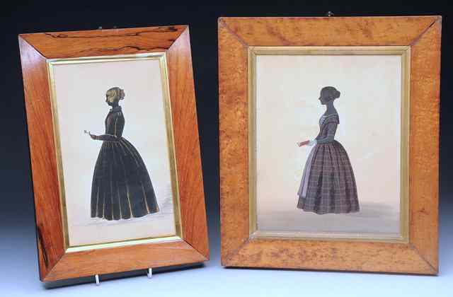 Appraisal: A VICTORIAN SILHOUETTE FULL LENGTH PORTRAIT of Isabella Banford b