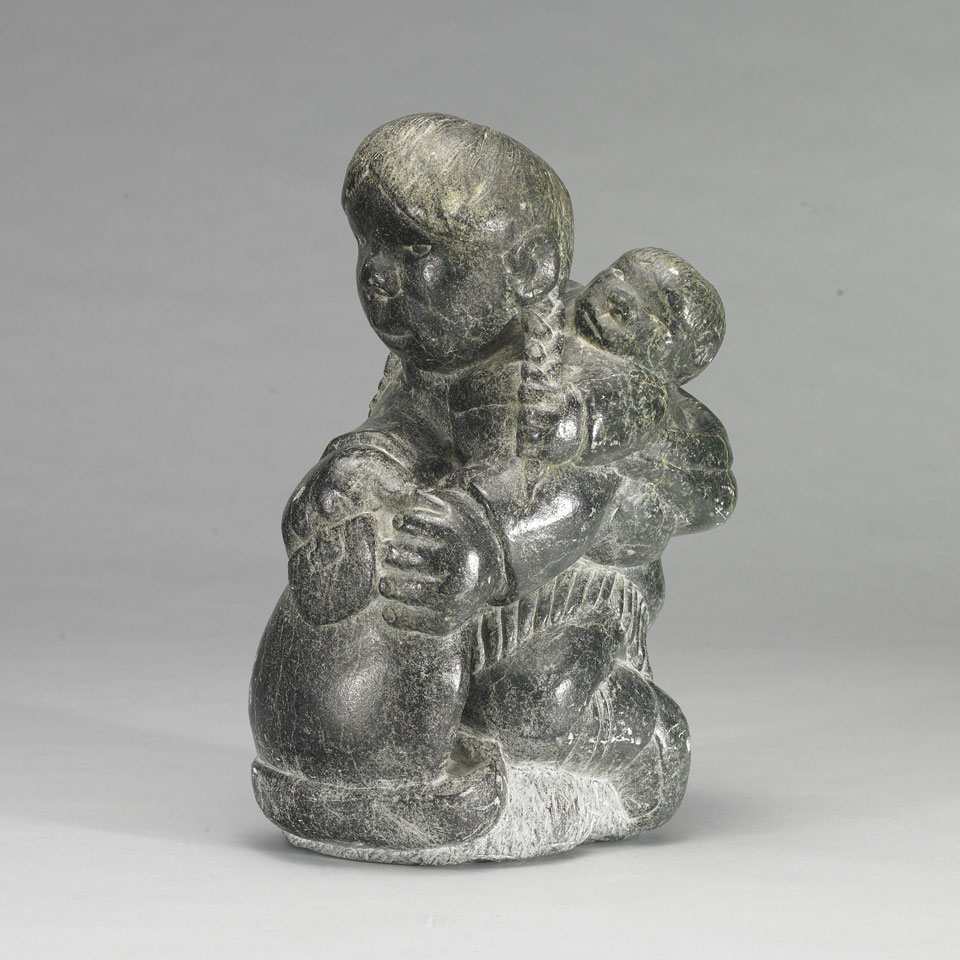 Appraisal: JOHNNY INUKPUK - E - Inukjuak MOTHER CHILD WITH ULU