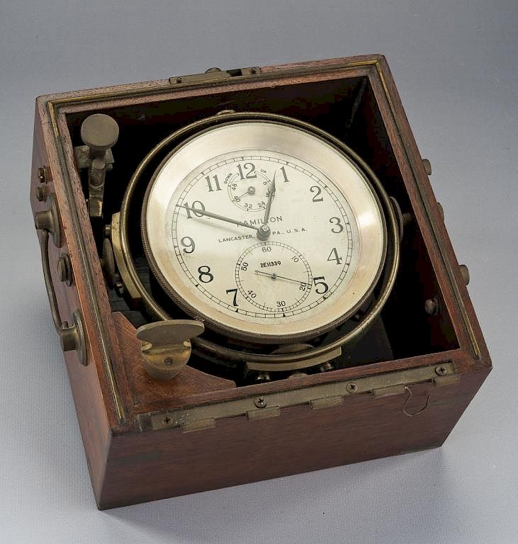 Appraisal: Hamilton Co Ship's Chronometer DESCRIPTION Hamilton Company Ship's Chronometer Walnut