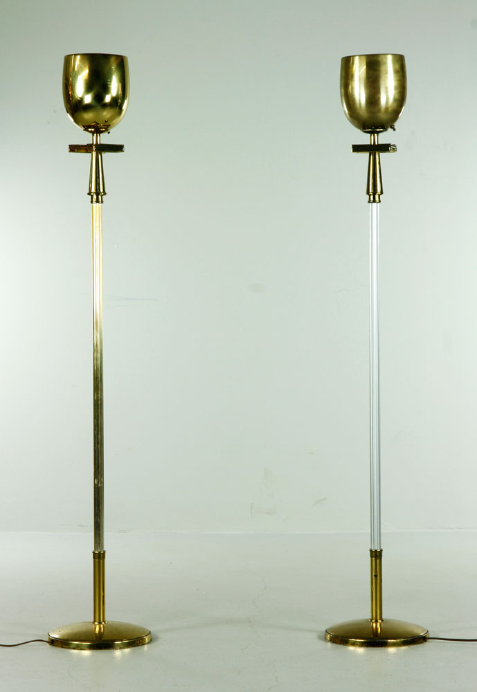 Appraisal: - Pr of Brass Art Deco Lamps Pair of Art