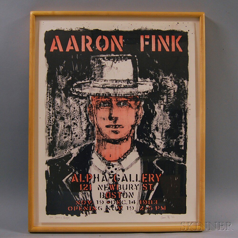 Appraisal: Aaron Fink American b Self-Portrait Poster for Alpha Gallery Exhibition