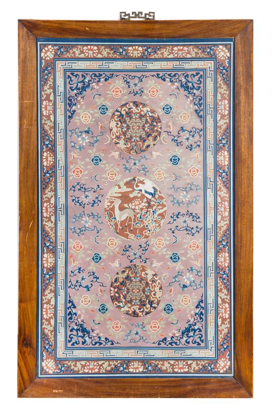 Appraisal: Sale Lot A Chinese Painted Watercolor Rug Salesman's Sample early