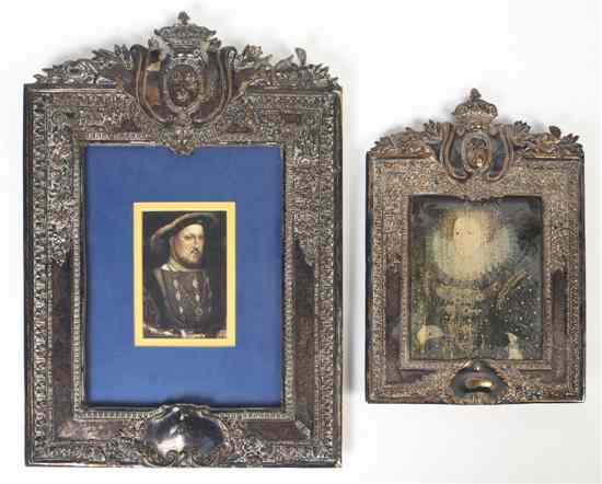 Appraisal: Two English Cast Metal Frames each of rectangular form with