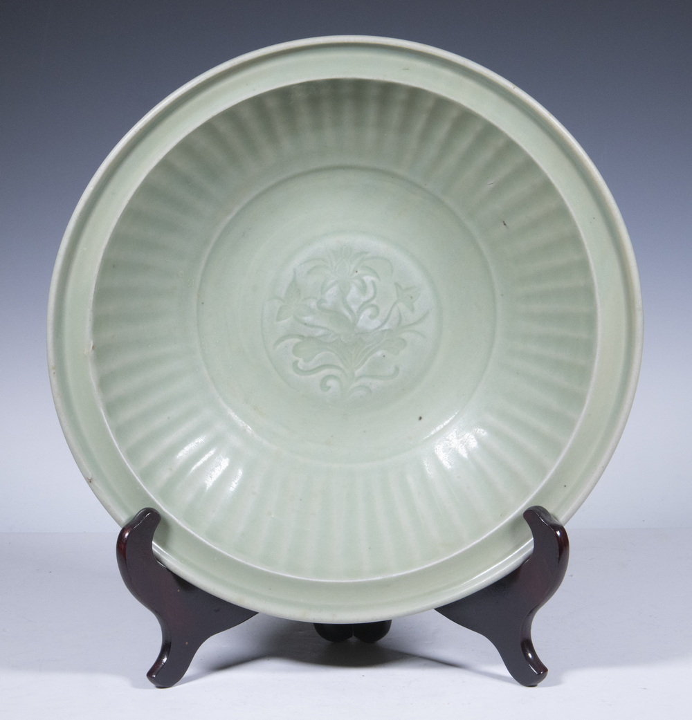 Appraisal: CHINESE CELADON BOWL Ming Style Longquan Celadon Glazed Footed Bowl