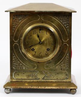 Appraisal: ANSONIA BRASS OVER IRON MANTLE CLOCK C ANSONIA BRASS OVER