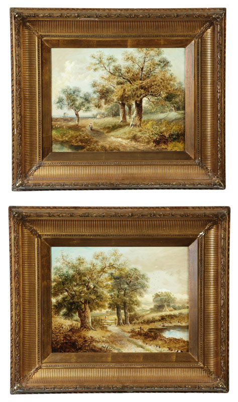 Appraisal: TWO LANDSCAPES EUROPEAN SCHOOL ND HALF- TH CENTURY Oil on