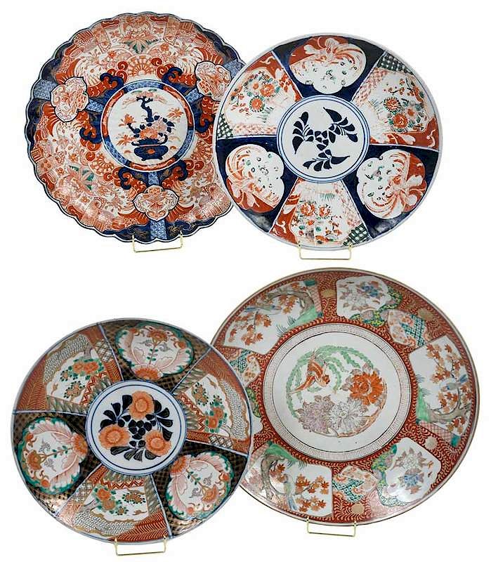 Appraisal: Four Imari Porcelain Chargers Japanese probably th century one with