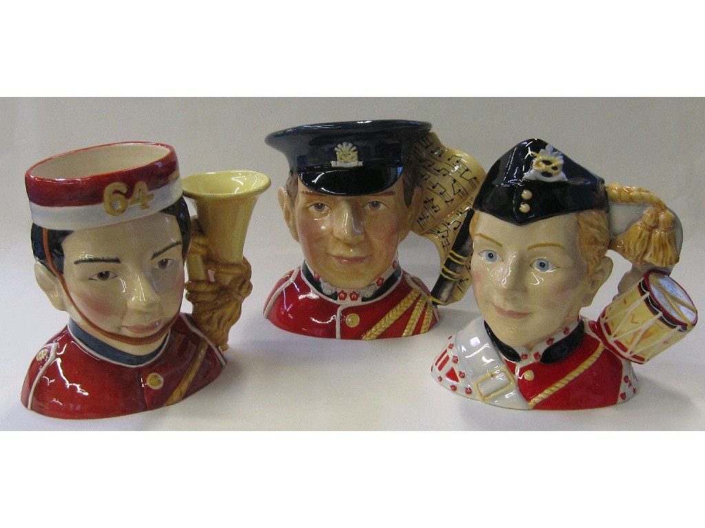 Appraisal: Three Royal Doulton character jugs to include North Staffordshire Drummer