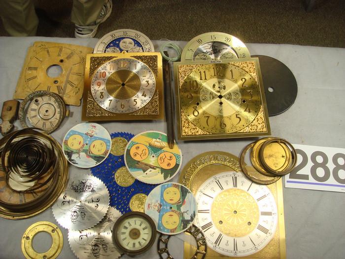 Appraisal: Group of brass clock dials moon dials and paper face