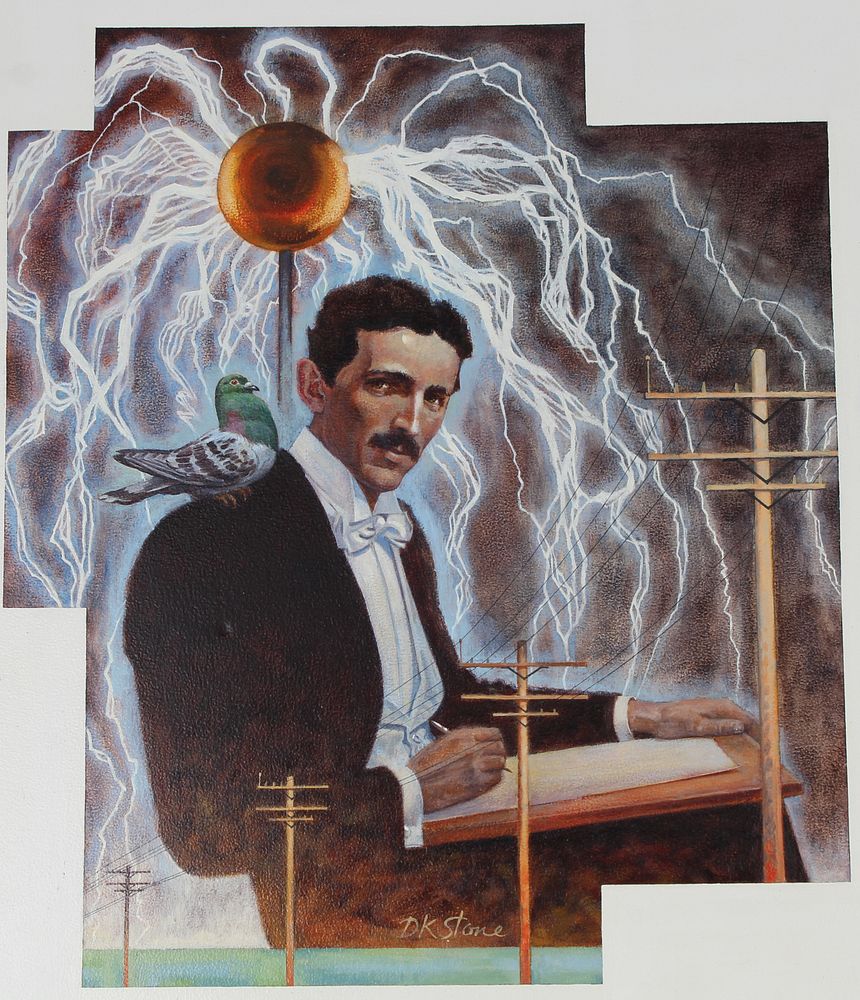 Appraisal: David K Stone - Nikola Tesla Original David K Stone